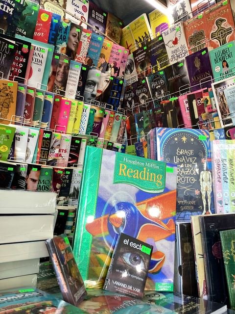 Puesto de libros en el bazar